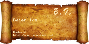 Beier Ida névjegykártya